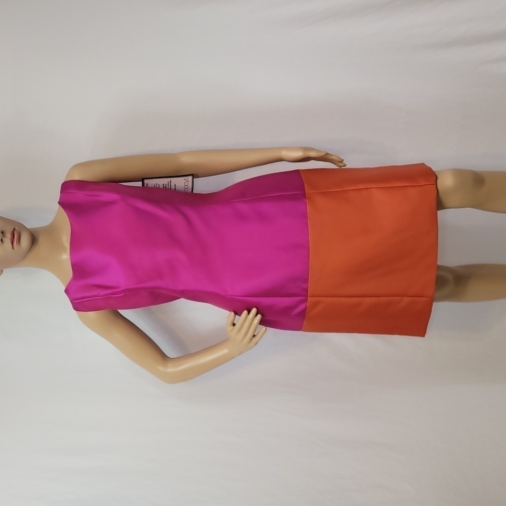 B Michael America Satin Color Block Dress